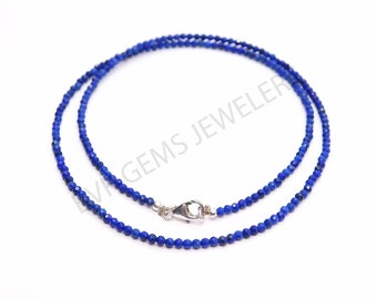 Handgefertigte Halskette Aus Lapislazuli Mit Silberner Brezel