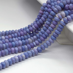 Top Quality Lavender Opal Smooth Rondelles, Lavender Opal Smooth Rondelle Beads, Lavender Opal Smooth Beads, Opal Rondelles Gemstone Beads