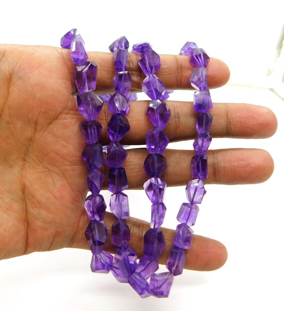 AAA Quality Amethyst Plain Smooth Nuggets Shape Beads Amethyst Central Drill Smooth Beads
