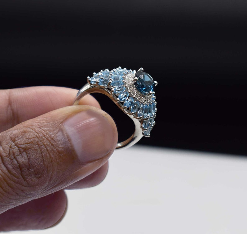 Exquisite London Blue Topaz Rings Blue Topaz Engagement Rings Etsy