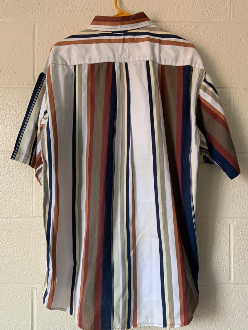 90s Striped Tommy Hilfiger short sleeve button-down