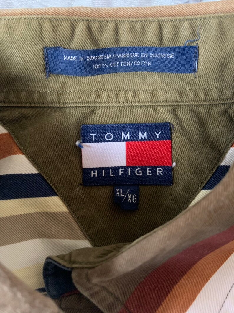 90s Striped Tommy Hilfiger short sleeve button-down