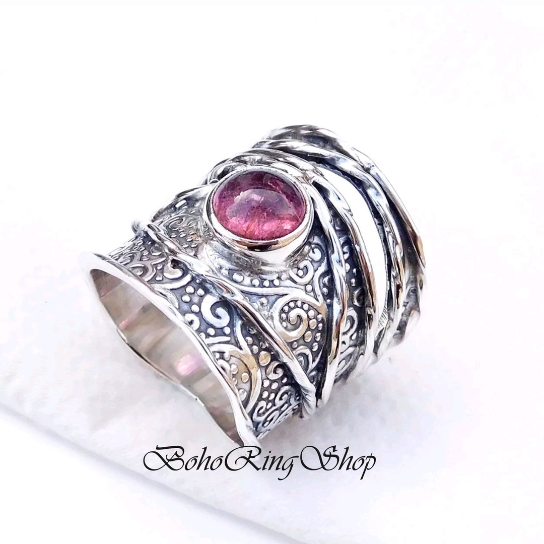 Pink Tourmaline Ring Thumb Ring Natural Tourmaline 925 - Etsy