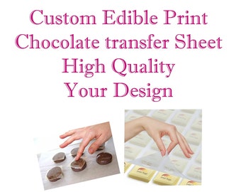 Custom Chocolate Transfer Print, Cake and Cupcake toppers, Chocolate oreo, Transfer sheets,