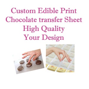 Custom Chocolate Transfer Print, Cake and Cupcake toppers, Chocolate oreo, Transfer sheets,