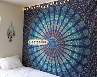 Tie Dye Multi Color Mandala Tapestry Boho Hippie Cotton Wall Hanging Bedsheet Tie Dye Multi Color Mandala Tapestry Boho Hippie Cotton Wall Hanging Bedsheet