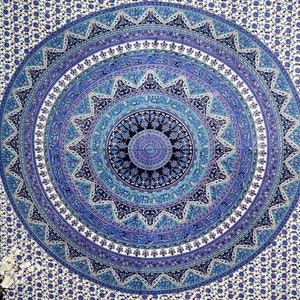 Tapiz multicolor ombré para colgar en la pared, tapices de mandala, colcha de algodón indio, manta de picnic, arte de pared, tapiz bohemio hippie para dormitorio
