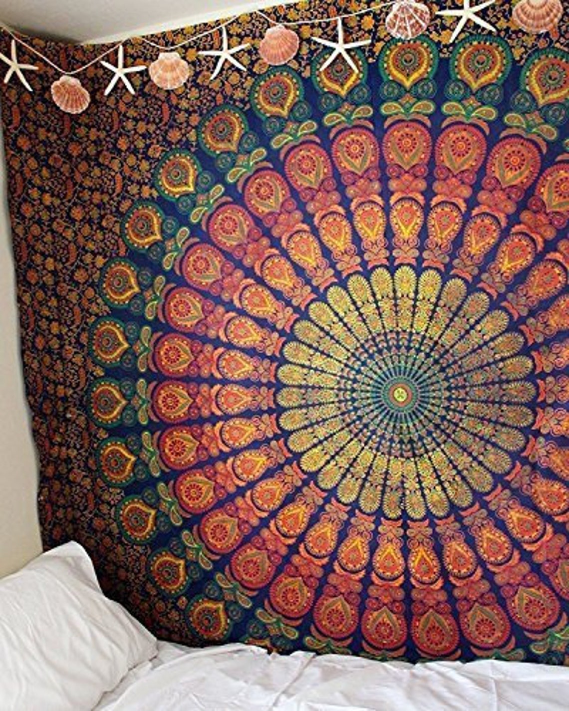 Indian Tapestry Multi Color Tapestry Wallhanging Mandala Etsy