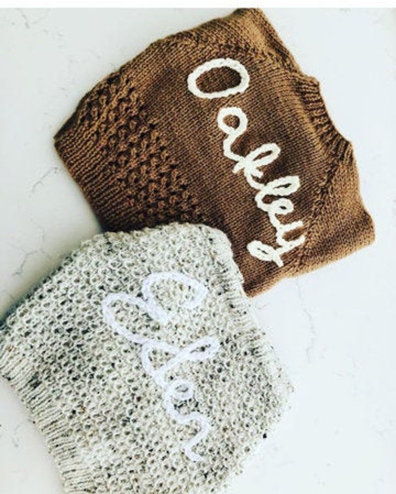 Newborn Personalised hand knitted baby cardigan image 8