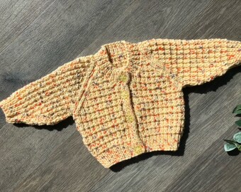 Newborn  personalised Hand knitted cardigan