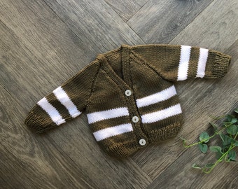 Newborn  personalised Hand knitted cardigan