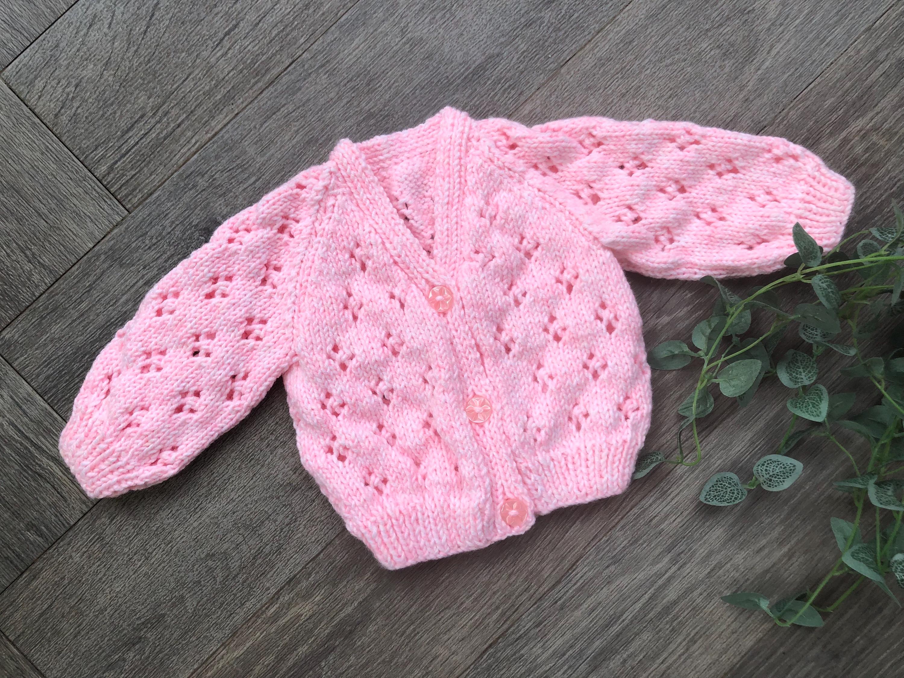 Newborn  personalised Hand knitted cardigan