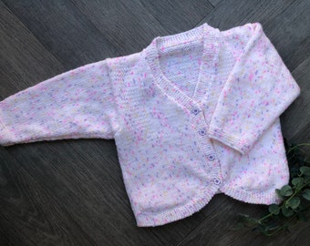 2-3 years Personalised hand knitted baby cardigan