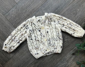 Newborn  personalised Hand knitted cardigan