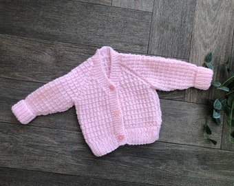 Newborn  personalised Hand knitted cardigan