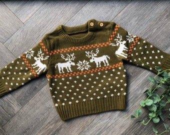 3-6 months Personalised Christmas knitted Jumper