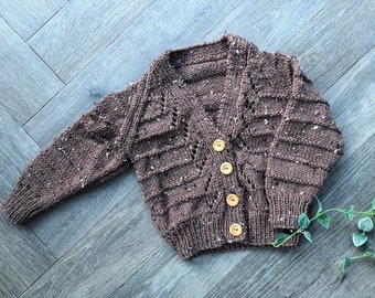 6-12  months personalised Hand knitted cardigan