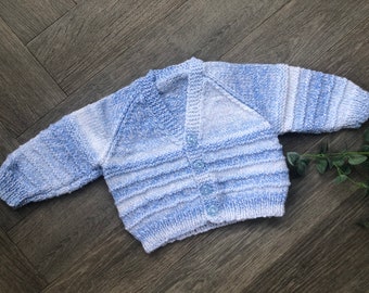 3-6 months Personalised hand knitted cardigan