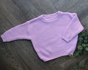 3-6 months personalised knitted jumper oversized