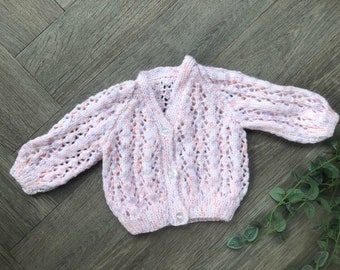 Newborn personalised Hand knitted cardigan