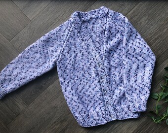 1-2 years Personalised hand knitted baby cardigan