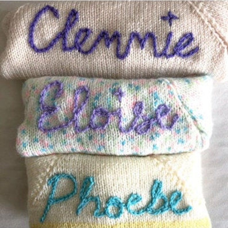 Newborn Personalised hand knitted baby cardigan image 9