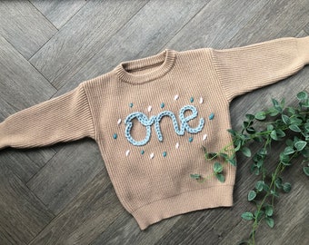 1-2 years personalised jumper ‘One’ birthday