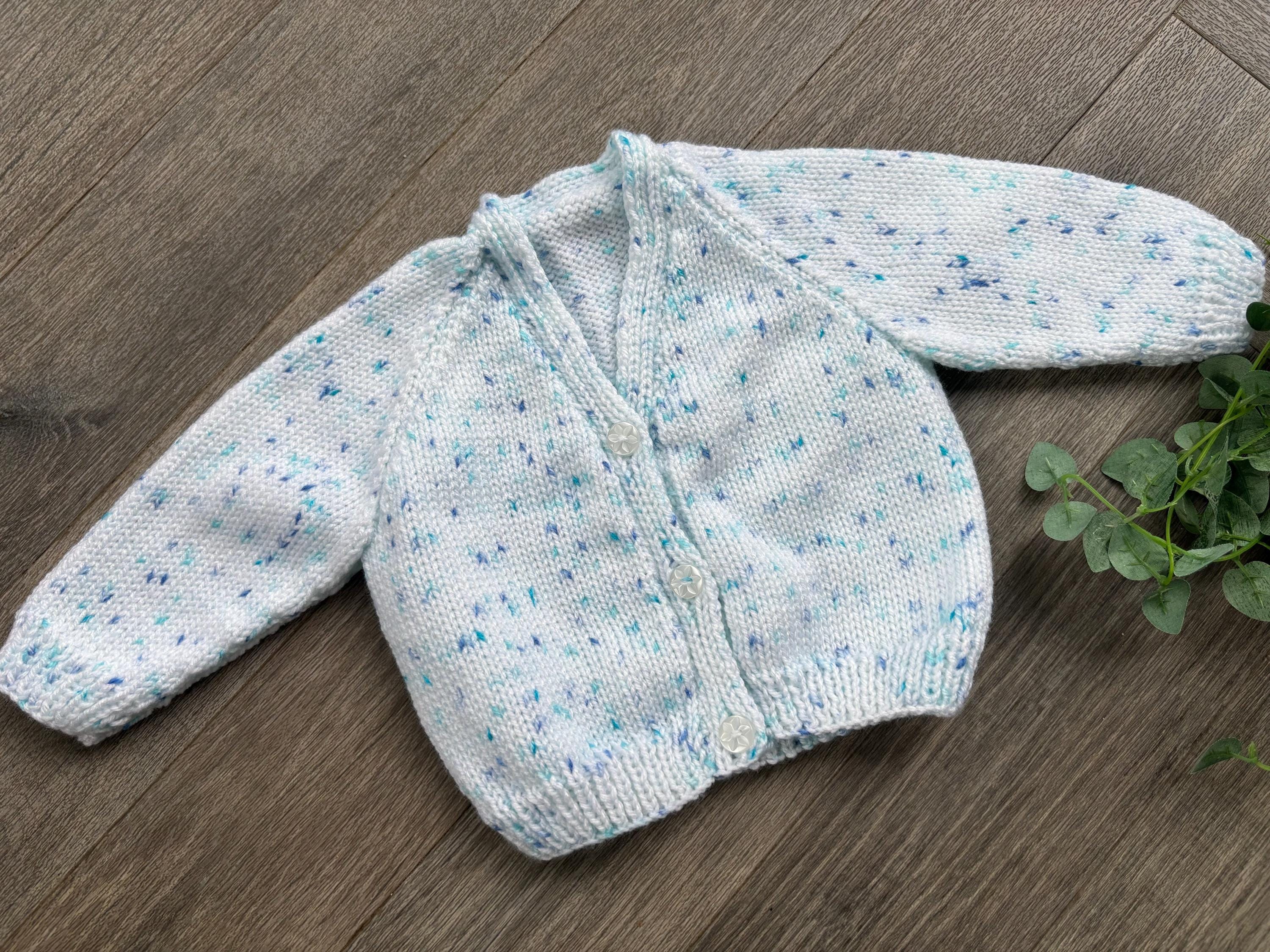 Newborn  personalised Hand knitted cardigan