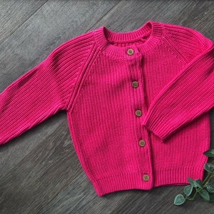 6-12  months personalised Hand knitted cardigan