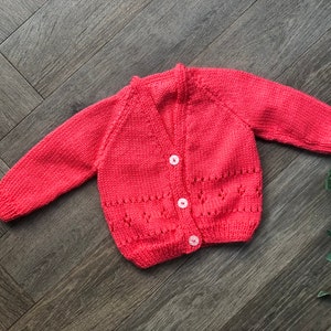 Newborn personalised Hand knitted cardigan image 1