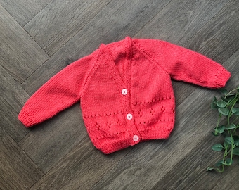 Newborn  personalised Hand knitted cardigan