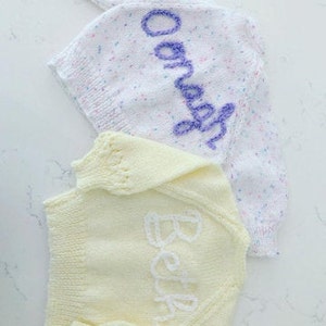 Newborn personalised Hand knitted cardigan image 6