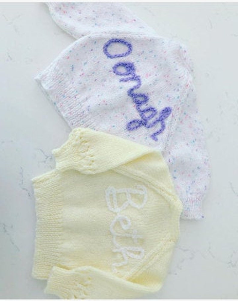 Newborn personalised Hand knitted cardigan image 6