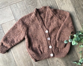 1-2 years Personalised hand knitted baby cardigan