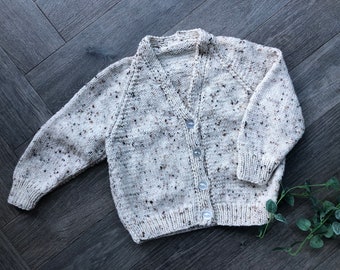 2-3 years Personalised hand knitted baby cardigan