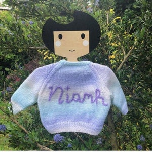 0-3 months personalised Hand knitted cardigan image 7