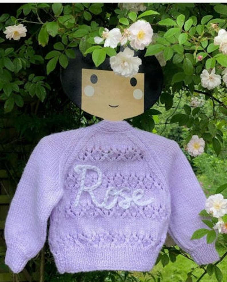 Newborn personalised Hand knitted cardigan image 5