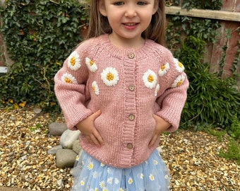 1-2 years Personalised knitted baby cardigan **