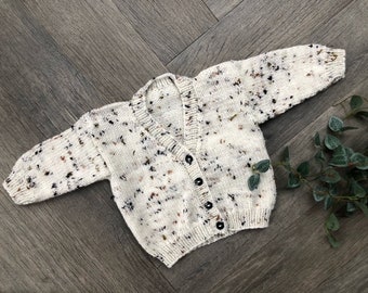 0-3 months  personalised Hand knitted cardigan