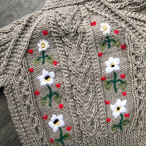 1-2 years embroiderd hand knitted baby cardigan image 3