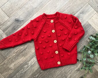 1-2 years Personalised knitted baby cardigan**