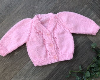 Newborn personalised Hand knitted cardigan