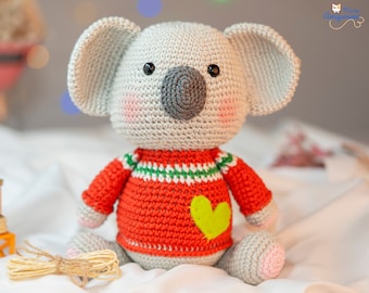 PDF crochet pattern: Max the Koala ( 8 inch tall)-Amigurumi doll pdf-Crochet doll Pattern-Koala crochet Pdf-Amigurumi animal