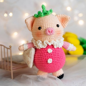 PDF crochet pig pattern English: Rosy the pig-Amigurumi doll pdf-cochon patron-Crochet doll Pattern-Pig crochet-Amigurumi animal image 5