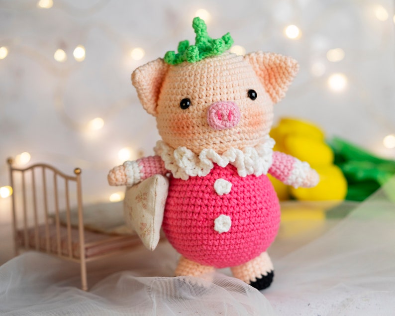 PDF crochet pig pattern English: Rosy the pig-Amigurumi doll pdf-cochon patron-Crochet doll Pattern-Pig crochet-Amigurumi animal image 5