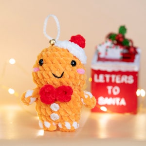 Christmas Ornament Pattern Set PDF : Crochet Santa Ornament, crochet gingerbread man , crochet reindeer, crochet ornament, christmas deco image 9