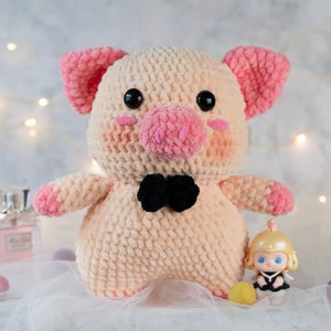 PDF crochet pig pattern English: Toru the pig-Amigurumi doll pdf-Crochet Piggy Pattern-Pig crochet-Amigurumi animal-chunky yarn image 4