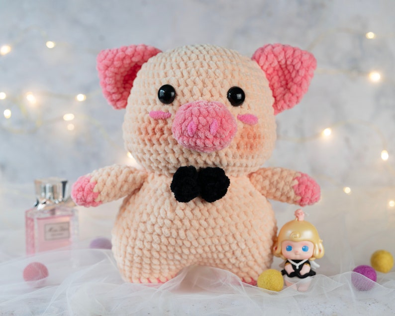 PDF crochet pig pattern English: Toru the pig-Amigurumi doll pdf-Crochet Piggy Pattern-Pig crochet-Amigurumi animal-chunky yarn image 4