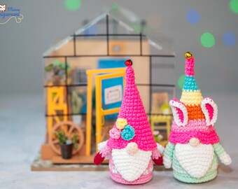 PDF Crochet Easter Gnome Pattern: Mini Gnome Pattern,  Bunny Gnome, Angle Gnome, Gnome  Crochet Pattern, Valentine Gnome Amigurumi Decor,