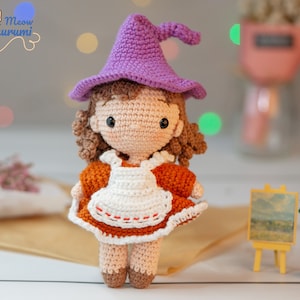 PDF crochet pattern : Alida crochet doll - English - Amigurumi pattern-Crochet doll - Crochet pattern - Amigurumi doll -Halloween Witch doll